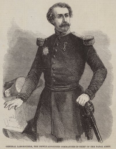 General Lamoriciere, the Newly-appointed Commander-in-Chief of the Papal Army (engraving) بواسطة مدرسة اللغة الإنجليزية
