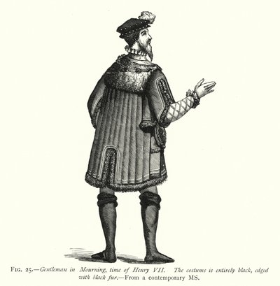 Gentleman in Mourning, time of Henry VII (engraving) بواسطة مدرسة اللغة الإنجليزية