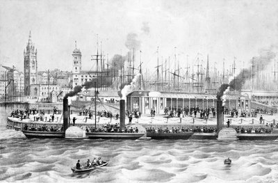 George Landing Stage ، Pier Head ، Liverpool ، c.1855 بواسطة مدرسة اللغة الإنجليزية