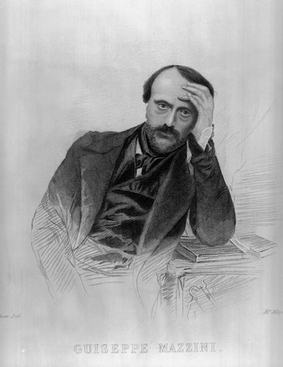 جوزيبي مازيني ، من "معرض صور غرفة الرسم للشخصيات البارزة" (النقش) (صور من وزن الجسم) بواسطة مدرسة اللغة الإنجليزية