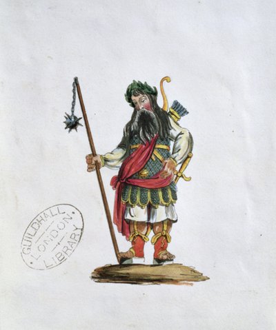 يأجوج ، رسم توضيحي لأحد تماثيل جيلدهول للعمالقة الأسطوريين (انظر أيضًا 106546) بواسطة مدرسة اللغة الإنجليزية