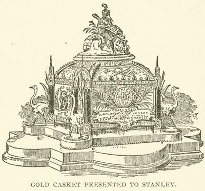 Gold casket presented to Stanley (engraving) بواسطة مدرسة اللغة الإنجليزية