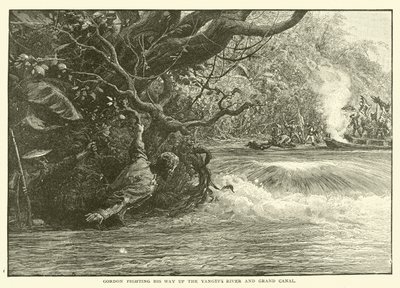 Gordon fighting his way up the Yangtze River and Grand Canal (engraving) بواسطة مدرسة اللغة الإنجليزية