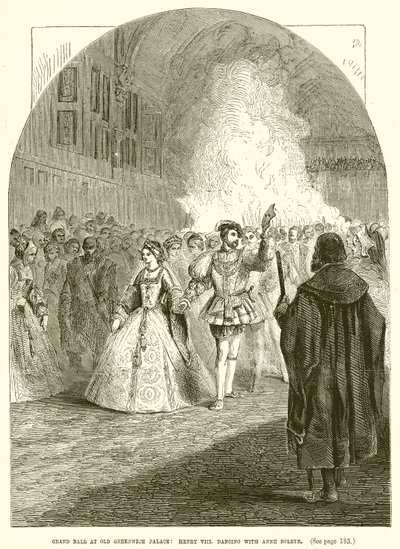 الكرة الكبرى في Old Greenwich Palace: Henry VIII. الرقص مع آن بولين بواسطة مدرسة اللغة الإنجليزية
