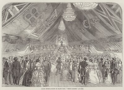 Grand Entertainment على متن السفينة HMS "Prince Regent" في Cork (نقش) بواسطة مدرسة اللغة الإنجليزية