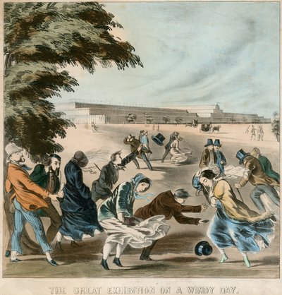 معرض كبير في يوم عاصف ، 1851 بواسطة مدرسة اللغة الإنجليزية