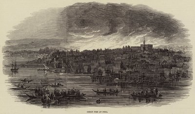 Great Fire at Pera (engraving) بواسطة مدرسة اللغة الإنجليزية