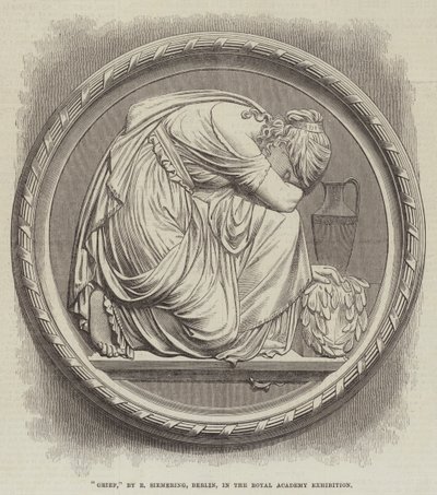 "الحزن" لـ R Siemering ، برلين ، في معرض الأكاديمية الملكية (نقش) بواسطة مدرسة اللغة الإنجليزية