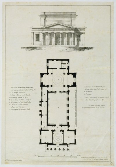 المخطط الأرضي لغرف التجميع السفلى ، باث ، محفور من قبل تشارلز هولمانديل (1789-1850) بواسطة مدرسة اللغة الإنجليزية