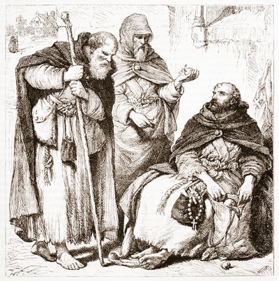 مجموعة من الرهبان المتسولين ، توضيح من تاريخ البروتستانتية بقلم جيمس أيتكين ويلي (1808-1890) ، حانة. 1878 بواسطة مدرسة اللغة الإنجليزية
