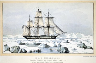 دخلت HMS Enterprise دولفين ومضيق الاتحاد ، سبتمبر ١٨٥٢ بواسطة مدرسة اللغة الإنجليزية