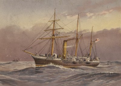 سفينة HMS Nymph (سفينة شراعية) (طباعة حجرية ملونة) بواسطة مدرسة اللغة الإنجليزية