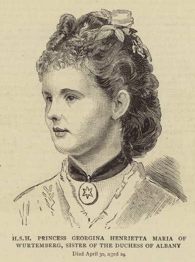 HSH Princess Georgina Henrietta Maria of Wurtemberg, Sister of the Duchess of Albany (engraving) بواسطة مدرسة اللغة الإنجليزية