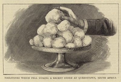 Hailstones which fell during a Recent Storm at Queenstown, South Africa (engraving) بواسطة مدرسة اللغة الإنجليزية