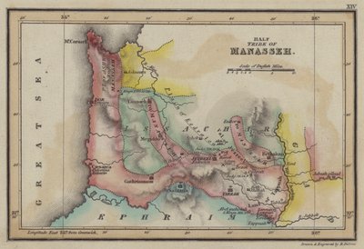 نصف سبط منسى (نقش ملون) بواسطة مدرسة اللغة الإنجليزية