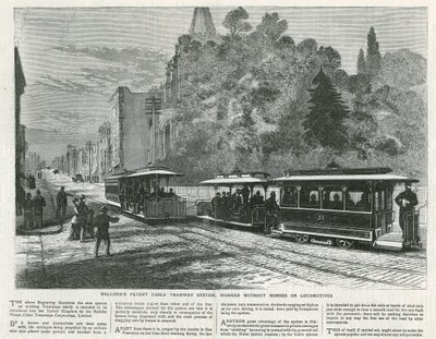 عمل نظام Hallidies Parent Cable Tramway بدون خيول أو قاطرات بواسطة مدرسة اللغة الإنجليزية