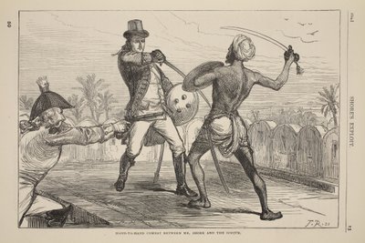 القتال اليدوي بين السيد شور وجوجور ، رسم توضيحي من Cassells Illustrated History of England بواسطة مدرسة اللغة الإنجليزية