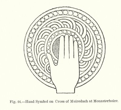 رمز اليد على صليب Muiredach في Monasterboice (نقش) بواسطة مدرسة اللغة الإنجليزية
