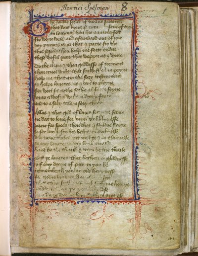 Harley 2392، f.1 Troilus and Criseyde، بقلم جيفري تشوسر (ورق) بواسطة مدرسة اللغة الإنجليزية