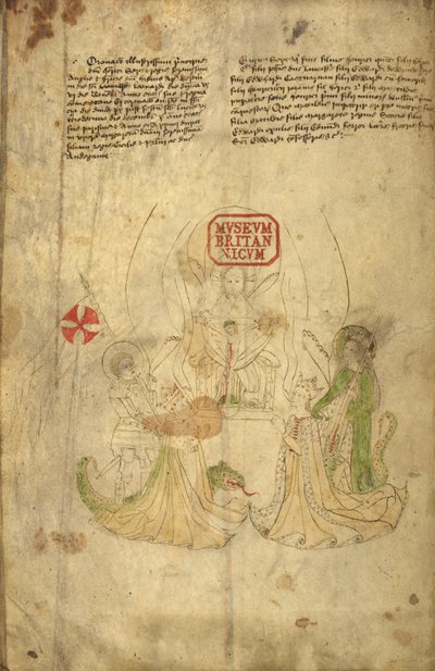 هارلي 318 ، ص 8 ، هنري السادس ، ملك إنجلترا ، وزوجته مارغريت أنجو ، رسم توضيحي من "تاريخ وأنساب الملوك ... إنجلترا" (ورق) بواسطة مدرسة اللغة الإنجليزية