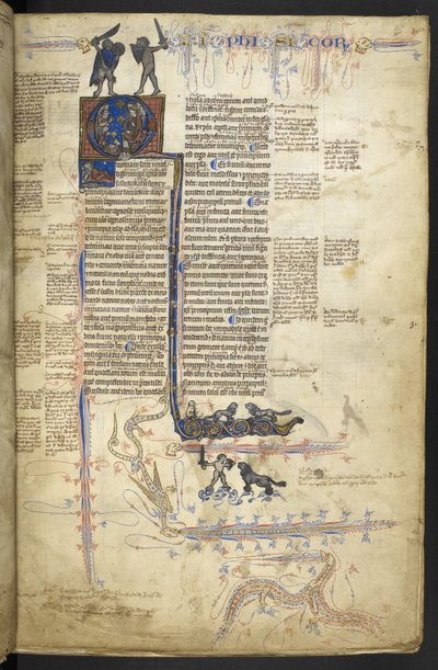 Harley MS 3487، f.4r Aristotle Physica، from 