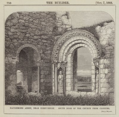 Haughmond Abbey ، بالقرب من Shrewsbury ، الباب الجنوبي للكنيسة من Cloister (نقش) بواسطة مدرسة اللغة الإنجليزية