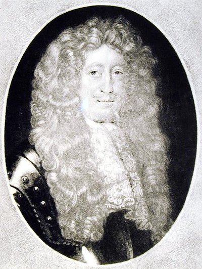 هنري هوارد (1628-1684) دوق نورفولك السادس ، رسم توضيحي من صور الشخصيات اللامعة في التاريخ البريطاني ، نقشها ريتشارد إيرلوم (1743-1822) وتشارلز تورنر (c.1775-1857) (mezzotint بواسطة مدرسة اللغة الإنجليزية