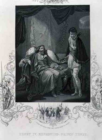 هنري الرابع توبيخ الأمير هنري ، من هنري الرابع بواسطة ويليام شكسبير (1564-1616) (نقش) بواسطة مدرسة اللغة الإنجليزية