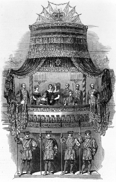 زيارة صاحبة الجلالة إلى الأوبرا الملكية الإيطالية ، كوفنت غاردن ، 1848 بواسطة مدرسة اللغة الإنجليزية