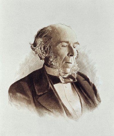 هربرت سبنسر (1820-1903) (مطبوع) بواسطة مدرسة اللغة الإنجليزية