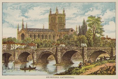 Hereford Cathedral (coloured engraving) بواسطة مدرسة اللغة الإنجليزية