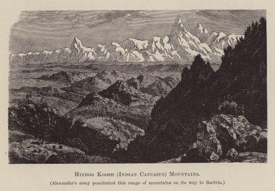 هندو كوش، القوقاز الهندي، جبال القوقاز الهندية (نقش) بواسطة مدرسة اللغة الإنجليزية