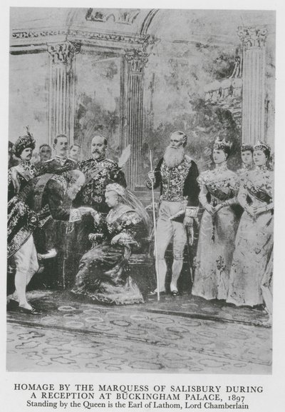 تكريم من ماركيز سالزبوري خلال حفل استقبال في قصر باكنغهام بواسطة مدرسة اللغة الإنجليزية