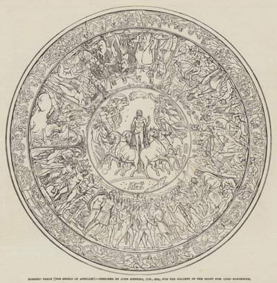 Homeric Table, the Shield of Achilles, designed by John Henning, Junior, Esquire (engraving) بواسطة مدرسة اللغة الإنجليزية