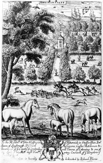 Horsmanshipp ، من `` The Gentleman&39;s Recreation &39;&39; نشره ريتشارد بلوم ، 1686 بواسطة مدرسة اللغة الإنجليزية