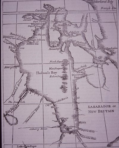 Hudson Bay Company, map of Hudson Bay published in 1744 بواسطة مدرسة اللغة الإنجليزية