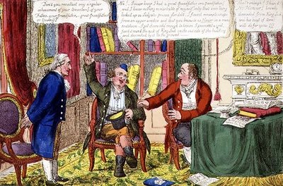 "Humbug or heraldic honouric honours" ، حوالي عام 1790 (نقش ملون) بواسطة مدرسة اللغة الإنجليزية
