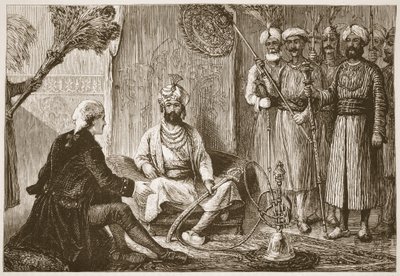 حيدر علي والمبشر ، توضيح من Cassells Illustrated History of India بقلم جيمس جرانت ، حانة. 1879 بواسطة مدرسة اللغة الإنجليزية