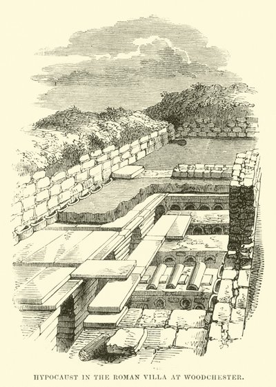 Hypocaust في الفيلا الرومانية في Woodchester بواسطة مدرسة اللغة الإنجليزية