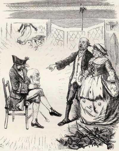 رسم توضيحي بعد J. Leech عن قصيدة "The Legend of Hamilton Tighe" ، من "The Ingoldsby Legends or Mirth and Marvels" ، بقلم توماس إنغولدسبي ، نُشر عام 1865 بواسطة English School
