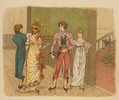 رسم توضيحي للأحلام والرقصات وخيبات الأمل (طباعة حجرية ملونة) بواسطة مدرسة اللغة الإنجليزية