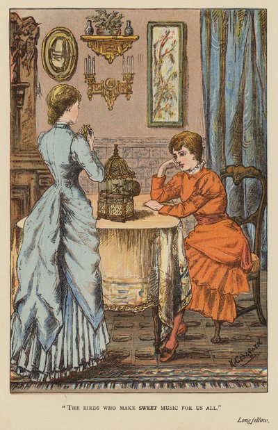 رسم توضيحي لـ Routledge’s Every Girl’s Annual (color litho) بواسطة مدرسة اللغة الإنجليزية