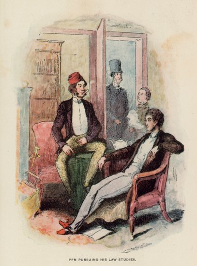 رسم توضيحي لتاريخ Pendennis بواسطة Thackeray بواسطة مدرسة اللغة الإنجليزية