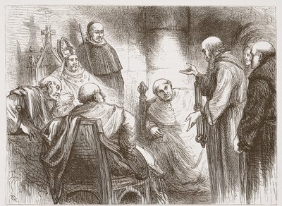 رسم توضيحي من تاريخ البروتستانتية لجيمس أيتكين ويلي (1808-1890) ، حانة. 1878 بواسطة مدرسة اللغة الإنجليزية