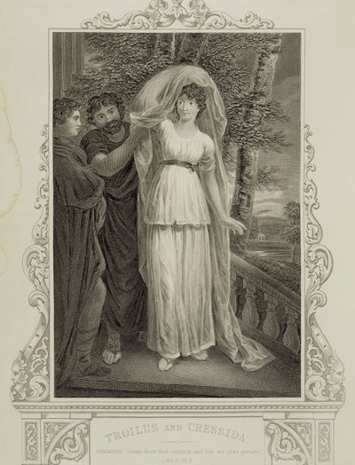 رسم توضيحي من Troilus و Cressida ، الفصل الثالث ، المشهد 2 ، بقلم ويليام شكسبير (1564-1616) بواسطة مدرسة اللغة الإنجليزية