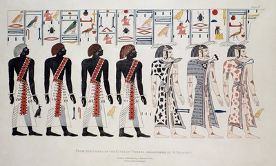 رسم توضيحي من مقابر الملوك في طيبة ، اكتشفه ج. بيلزوني ، مطبوعة منشورة عام 1820 بواسطة مدرسة اللغة الإنجليزية
