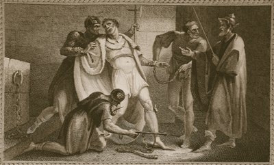 سجن ستيفن ، صورة توضيحية من ديفيد هيوم تاريخ إنجلترا ، حانة. بقلم ر. بوير ، لندن ، 1812 بواسطة مدرسة اللغة الإنجليزية