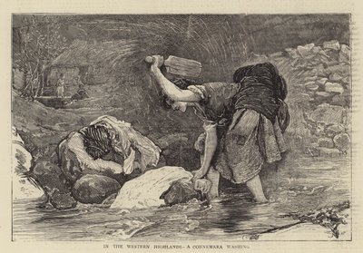 In the Western Highlands, a Connemara washing (engraving) بواسطة مدرسة اللغة الإنجليزية