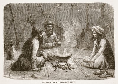 داخل خيمة Turcoman ، التوضيح من Cassells Illustrated تاريخ إنجلترا بواسطة مدرسة اللغة الإنجليزية