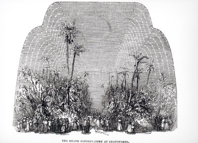 داخل المعهد الموسيقي الكبير في تشاتسورث ، 1843 بواسطة مدرسة اللغة الإنجليزية